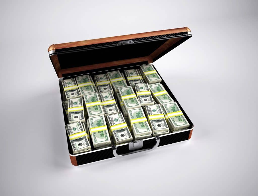 briefcase cash currency